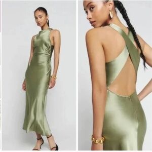 Reformation Green Midi Dress
